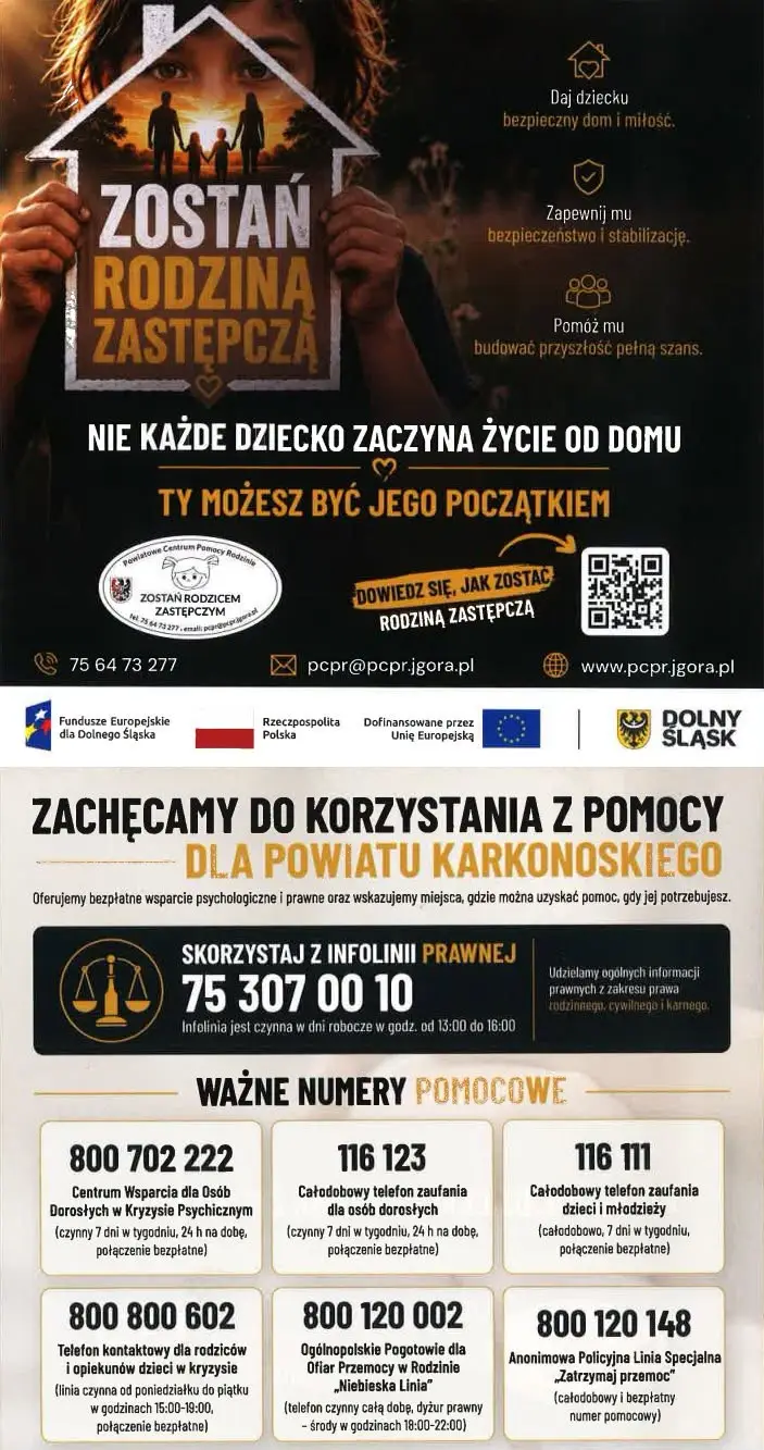 Bezpłatne wsparcie psychologiczne i prawne dla mieszkańców Powiatu Karkonoskiego