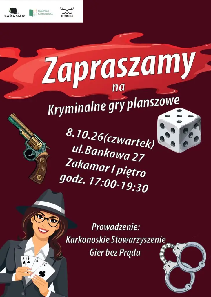 Kryminał na planszy: Wydarzenie z zagadkami kryminalnymi